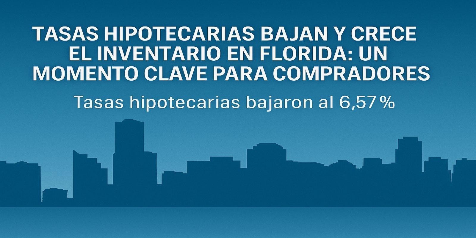 Tasas Hipotecarias Bajaron a 6.57% y Crece el Inventario en Florida: Un Momento Clave para Compradores
