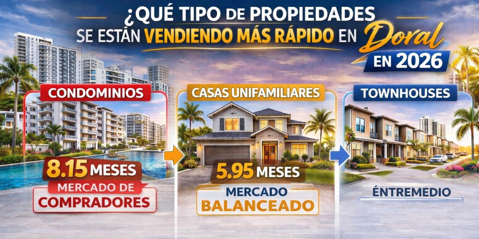 ¿Qué tipo de propiedades se están vendiendo más rápido en Doral en 2026?